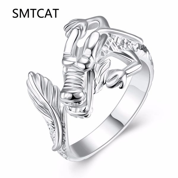 smtcat dragon ring personality exaggerated silver color dragon ring fashion open men's rings domineering head, Golden;silver
smtcat dragon ring personality exaggerated silver color dragon ring fashion open men's rings domineering head, Golden;silver