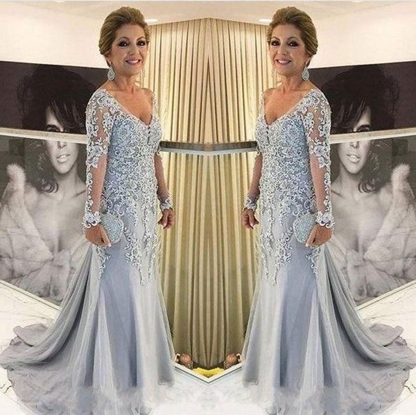 2018 mother of the bride dresses v neck sheer long sleeves mermaid lace appliques beads sweep train long plus size party evening gowns, Black;red
2018 mother of the bride dresses v neck sheer long sleeves mermaid lace appliques beads sweep train long plus size party evening gowns, Black;red