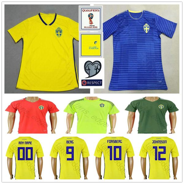 2018 Sweden World Cup Soccer Jerseys Home Yellow Away Blue JOHANSSON JOHNSSON GUIDETTI FORSBERG BERG LARSSON Custom Sverige Football Shirt
2018 Sweden World Cup Soccer Jerseys Home Yellow Away Blue JOHANSSON JOHNSSON GUIDETTI FORSBERG BERG LARSSON Custom Sverige Football Shirt