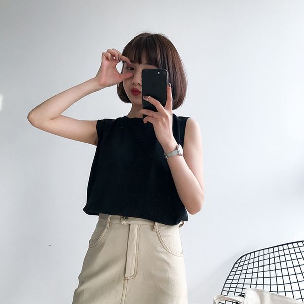 6 colors 2018 korean style solid color sleeveless tanks womens cropped for womens (b1244, White
6 colors 2018 korean style solid color sleeveless tanks womens cropped for womens (b1244, White
