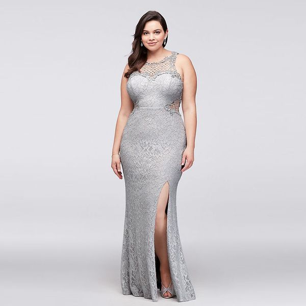 sheath full lace prom dresses jewel neck cutaway sides split cocktail gowns floor length plus size evening party dress, Black
sheath full lace prom dresses jewel neck cutaway sides split cocktail gowns floor length plus size evening party dress, Black