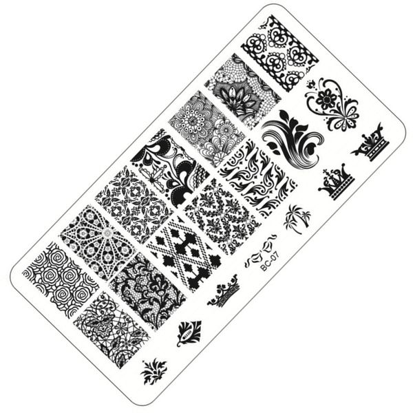 1 sheet lace&flowers series stamping nail art image plate, 6*12cm stainless steel template polish manicure stencil tools bc-07, White
1 sheet lace&flowers series stamping nail art image plate, 6*12cm stainless steel template polish manicure stencil tools bc-07, White