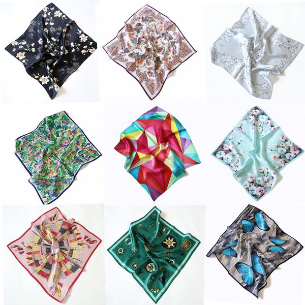 2018 new fashion 50cm square scarf 100% silk scarf women's flower pattern printing all-match decorative scarf ol professional scarves, Blue;gray
2018 new fashion 50cm square scarf 100% silk scarf women's flower pattern printing all-match decorative scarf ol professional scarves, Blue;gray