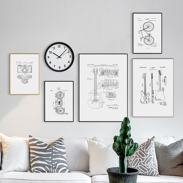 retro bicycle motorcycle guitar structure drawing canvas painting posters and prints wall art pictures living room home decor
retro bicycle motorcycle guitar structure drawing canvas painting posters and prints wall art pictures living room home decor