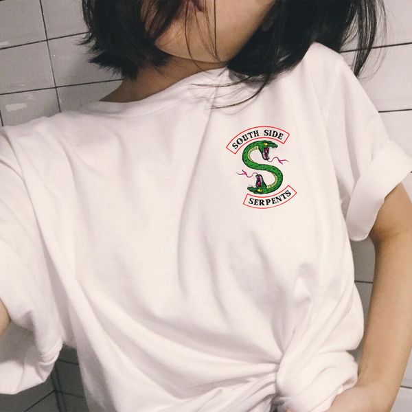 south side serpents 2018 summer women's new casual fashion large size snake printed letters harajuku tees t-shirt, White
south side serpents 2018 summer women's new casual fashion large size snake printed letters harajuku tees t-shirt, White