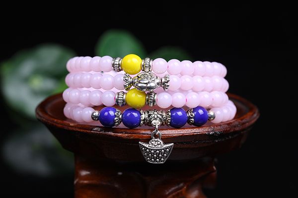 new fashion 6mm pink chalcedony stone beads tibetan buddhist 108 prayer beads gourd mala prayer bracelet for meditation, Golden;silver
new fashion 6mm pink chalcedony stone beads tibetan buddhist 108 prayer beads gourd mala prayer bracelet for meditation, Golden;silver