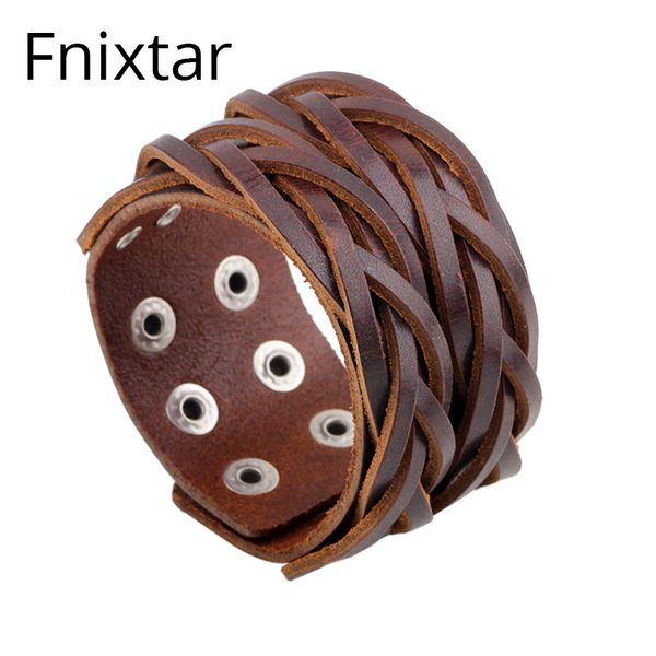 fnixtar fashion adjustable fashion women & men bracelets jewelry black & brown genuine leather bracelet with alloy buckle, Golden;silver
fnixtar fashion adjustable fashion women & men bracelets jewelry black & brown genuine leather bracelet with alloy buckle, Golden;silver