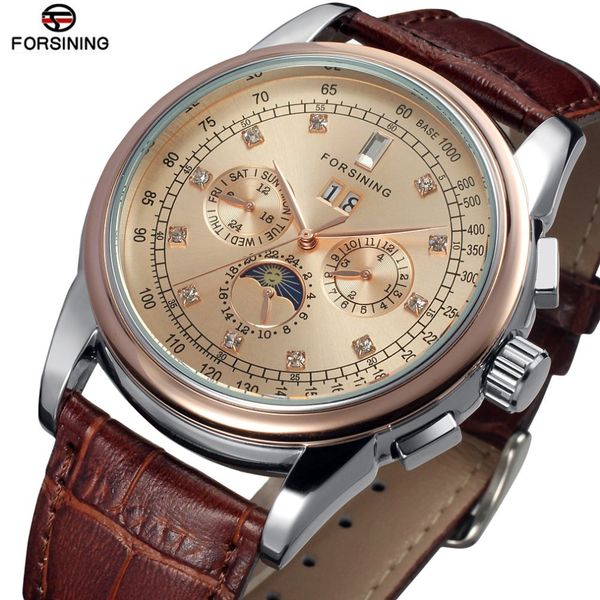 automatic sun moon phase multifunction watch male clock mechanical watches for men hodinky relogio masculino, Slivery;brown
automatic sun moon phase multifunction watch male clock mechanical watches for men hodinky relogio masculino, Slivery;brown