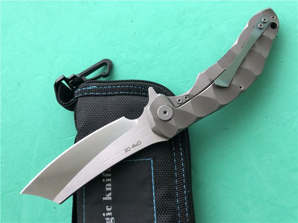 Magic Chaves Razor Folding Knife CPM-D2 59-61HRC Blade TC4 Titanium Outdoor Gear EDC Tool Camping Hunting Tactical Hiking Knife P373F
Magic Chaves Razor Folding Knife CPM-D2 59-61HRC Blade TC4 Titanium Outdoor Gear EDC Tool Camping Hunting Tactical Hiking Knife P373F