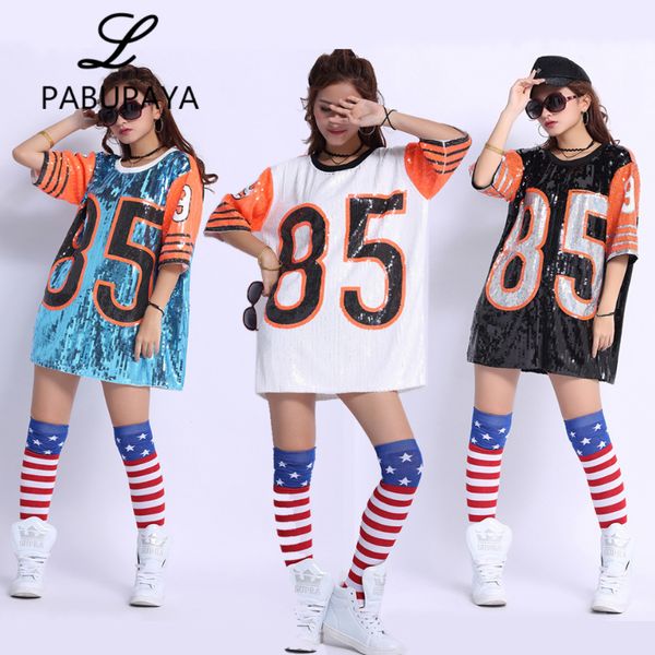 nightclub ds show costumes long tee dj street dance dancers dress loose sequins t shirts for womens, Black;red
nightclub ds show costumes long tee dj street dance dancers dress loose sequins t shirts for womens, Black;red