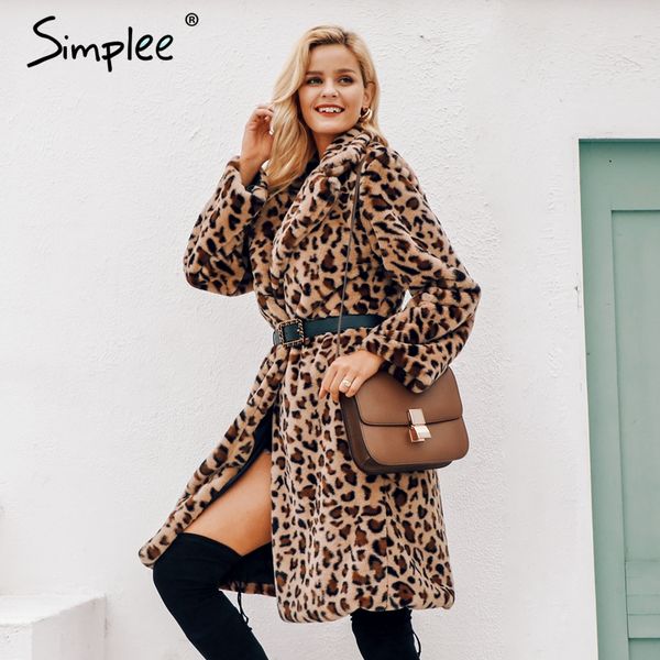 simplee luxury leopard faux fur women long coat winter warm pocket artificial fur coat elegant chrismas party oversize 2018, Black
simplee luxury leopard faux fur women long coat winter warm pocket artificial fur coat elegant chrismas party oversize 2018, Black
