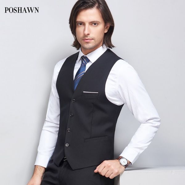 poshawn classic vest for men black veston sans manche homme mens wasitcoat wedding single-breasted slim formal dress vest 2018, Black;white
poshawn classic vest for men black veston sans manche homme mens wasitcoat wedding single-breasted slim formal dress vest 2018, Black;white