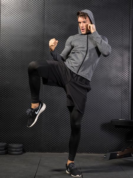 men's gym long sleeve zipper hooded quick dry workout clothes elastic slim athletic physical training clothes jogging sportswear, Black;red
men's gym long sleeve zipper hooded quick dry workout clothes elastic slim athletic physical training clothes jogging sportswear, Black;red