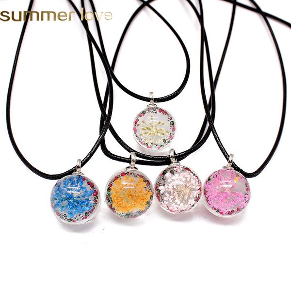 handmade dried flower necklaces rope chain pendant necklace transparent resin dried flower gypsophila flat glass ball choker necklace jewel, Silver
handmade dried flower necklaces rope chain pendant necklace transparent resin dried flower gypsophila flat glass ball choker necklace jewel, Silver