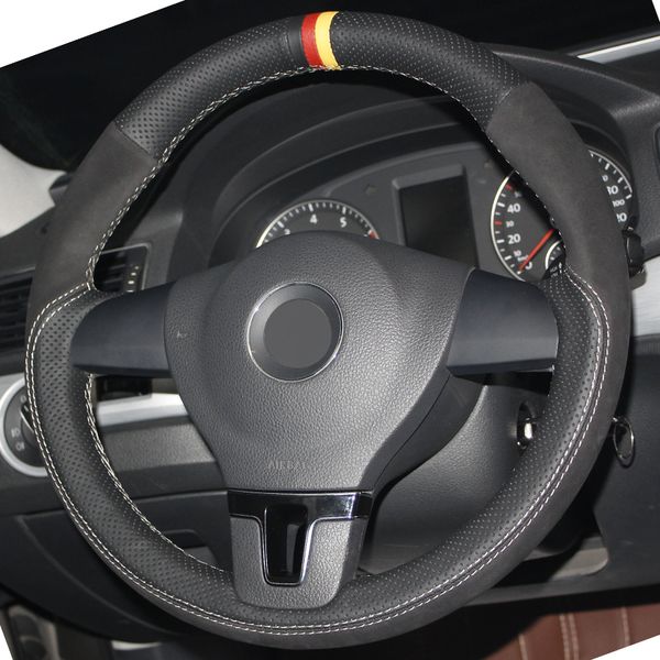 black genuine leather suede hand-stitched car steering wheel cover for volkswagen vw tiguan lavida passat b7 jetta mk6
black genuine leather suede hand-stitched car steering wheel cover for volkswagen vw tiguan lavida passat b7 jetta mk6