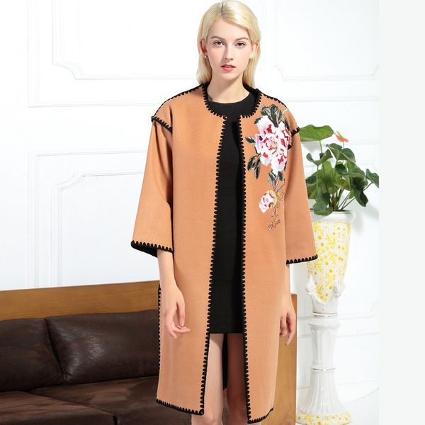 brand women wool jackets 2018 autumn winter cardigan jacket female floral embroidery vintage long coat outwear xxl, Black
brand women wool jackets 2018 autumn winter cardigan jacket female floral embroidery vintage long coat outwear xxl, Black