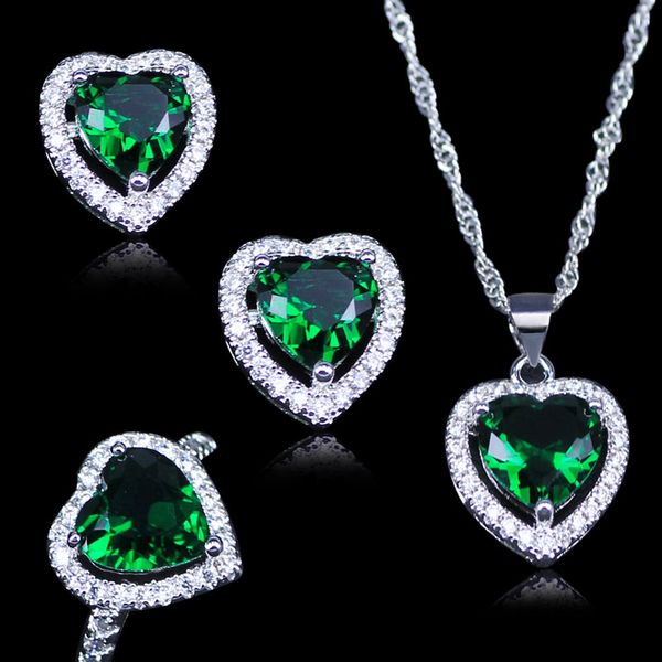 l&b russian heart green created emerald white zircon 925 stamp silver color jewelry sets pendant earrings rings necklace, Slivery;golden
l&b russian heart green created emerald white zircon 925 stamp silver color jewelry sets pendant earrings rings necklace, Slivery;golden