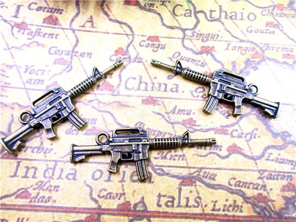 30pcs--machine gun charms, antique bronze 3d submachine gun charm pendants 45x16mm, Bronze;silver
30pcs--machine gun charms, antique bronze 3d submachine gun charm pendants 45x16mm, Bronze;silver