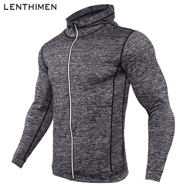 

2019 running jackets fitness sports coat hooded tight hoodie gym soccer training run jogging jackets reflective zipper, Black;red