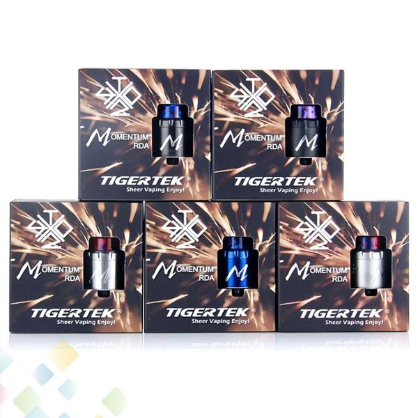 Tigertek Momentum RDA Tank 24MM Atomizer Innovative Dual Coil with Gold Plated 510 Pin Side Airflow Adjustable System Fit Mods DHL Free