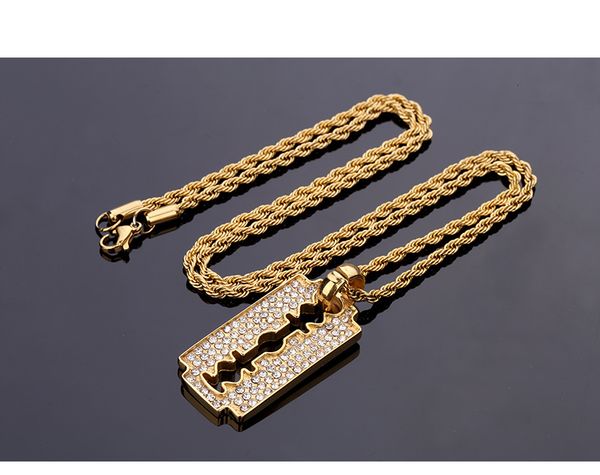 fashion steel blade hip hop bling bling jewelry necklaces pendant, 60cm long chain lindy box gifts men\women, Silver
fashion steel blade hip hop bling bling jewelry necklaces pendant, 60cm long chain lindy box gifts men\women, Silver