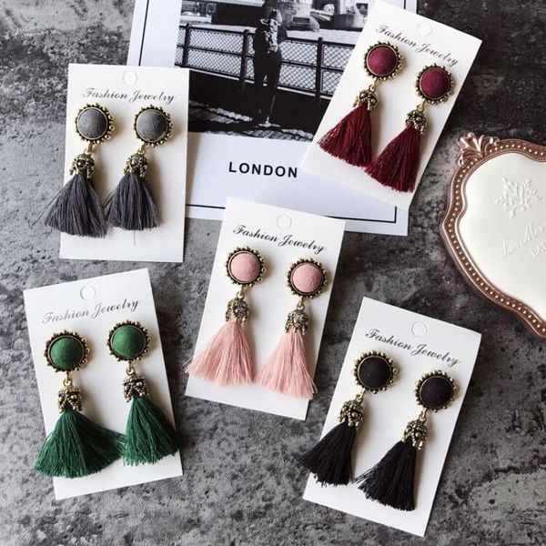 vintage tassel earrings palace style dangle and chandelier retro fringed ear drop 5 colors alloy stud women fashion jewelry, Silver
vintage tassel earrings palace style dangle and chandelier retro fringed ear drop 5 colors alloy stud women fashion jewelry, Silver