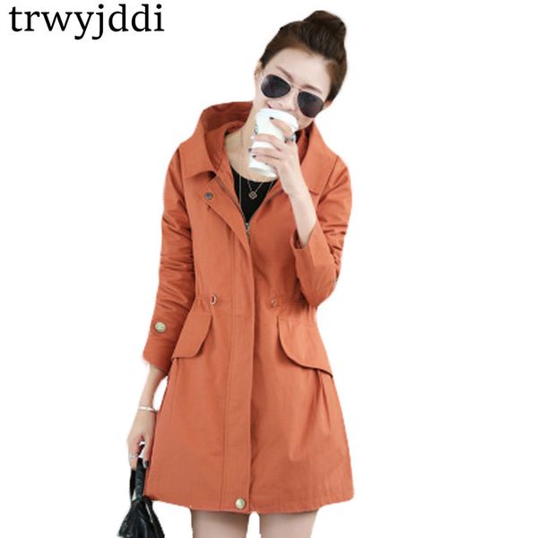 women 2018 new spring autumn ladies trench coat casual big size hooded female long windbreaker coats feminine overcoat c201, Tan;black
women 2018 new spring autumn ladies trench coat casual big size hooded female long windbreaker coats feminine overcoat c201, Tan;black