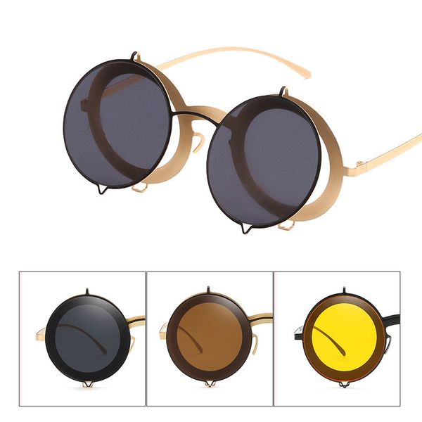 2018 retro punk googles vintage round flip up sunglass women sunglasses metal punk sunglasses driving goggles uv400 nx, White;black
2018 retro punk googles vintage round flip up sunglass women sunglasses metal punk sunglasses driving goggles uv400 nx, White;black