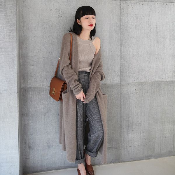 women winter super long cardigans sweater pockets knitted coat brief plus size oversized pull femme hiver maglioni donna, White;black
women winter super long cardigans sweater pockets knitted coat brief plus size oversized pull femme hiver maglioni donna, White;black