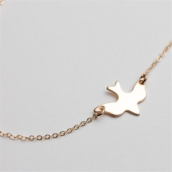 fashion posh women chain simple gold color swallows water droplets necklace delicate jewelry, Golden;silver