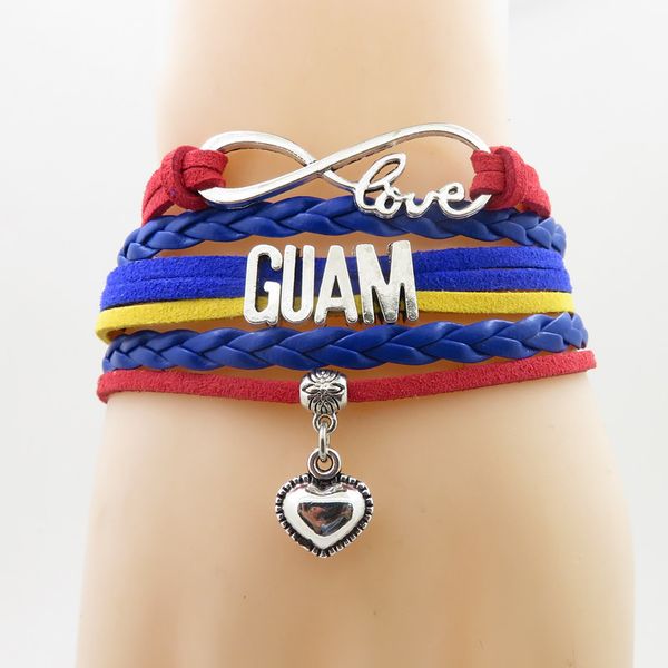 bracelets & bangles for woman and man infinity love guam bracelet heart charm guam national flag handmade navy blue leather, Golden;silver
bracelets & bangles for woman and man infinity love guam bracelet heart charm guam national flag handmade navy blue leather, Golden;silver