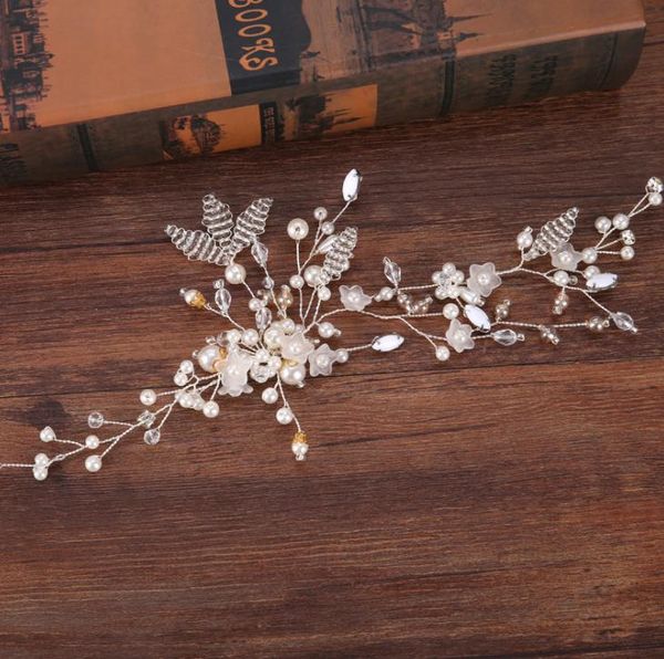 

handmade headwear crystal weaving leaves flower heads with hair accessories accessories decorations for brides, Silver