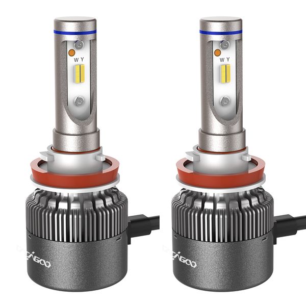 cacagoo 2 pack h7 /h8 / h9 / h11 car led headlight bulbs conversion kits 12 csp chips 60w 7600lm 3000k yellow 6500k white
cacagoo 2 pack h7 /h8 / h9 / h11 car led headlight bulbs conversion kits 12 csp chips 60w 7600lm 3000k yellow 6500k white