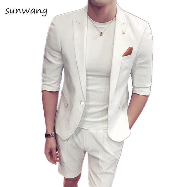 2017 new arrive wool tailor slim fit mens wedding suits retro gentleman style custom made short sleeve men suit (jacket+shorts, White;black
2017 new arrive wool tailor slim fit mens wedding suits retro gentleman style custom made short sleeve men suit (jacket+shorts, White;black