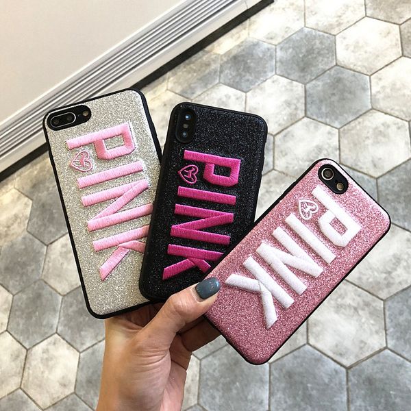 PINK Cover Fashion Design Glitter 3D Embroidery Love Phone Case For iPhone X Xr Xs Max iPhone 6s 7 8 Plus For Samsung
PINK Cover Fashion Design Glitter 3D Embroidery Love Phone Case For iPhone X Xr Xs Max iPhone 6s 7 8 Plus For Samsung