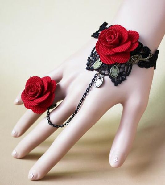 new european and american fashion miyanyan retro black lace rose bracelet band ring fashion classic delicate elegance, Golden;silver
new european and american fashion miyanyan retro black lace rose bracelet band ring fashion classic delicate elegance, Golden;silver