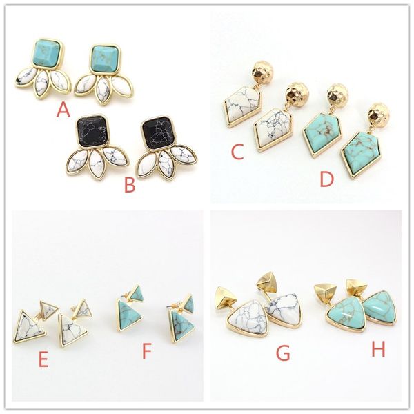 fashion natural stone earrings gold plated white turquoise geometry stone stud earrings for women jewelry, Golden;silver
fashion natural stone earrings gold plated white turquoise geometry stone stud earrings for women jewelry, Golden;silver