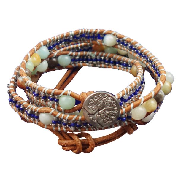 yuteng 3 row natural stone handmade leather wrap bracelet genuine leather 6mm amazonite gem cuff bracelet ll8256, Black
yuteng 3 row natural stone handmade leather wrap bracelet genuine leather 6mm amazonite gem cuff bracelet ll8256, Black