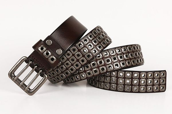 luxury designer work men's rivet punk belt layer leather men's and women's rock hip hop belt waist pin buckle, Black;brown
luxury designer work men's rivet punk belt layer leather men's and women's rock hip hop belt waist pin buckle, Black;brown