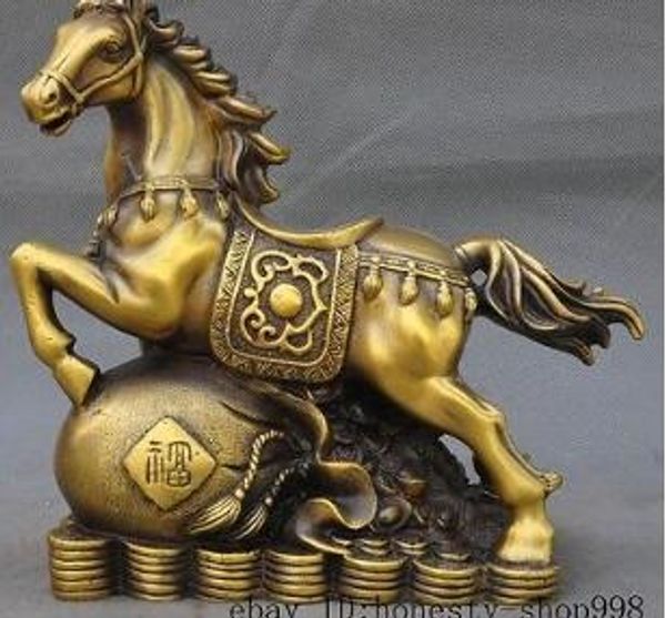 8"china fengshui brass wealth moneybag success zodiac tang horse animal statue 
8"china fengshui brass wealth moneybag success zodiac tang horse animal statue