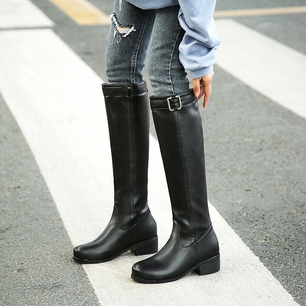 ymechic womens knee high knight boots buckle strap autumn winter medium chunky heels brown black ladies shoes plus size botas
ymechic womens knee high knight boots buckle strap autumn winter medium chunky heels brown black ladies shoes plus size botas