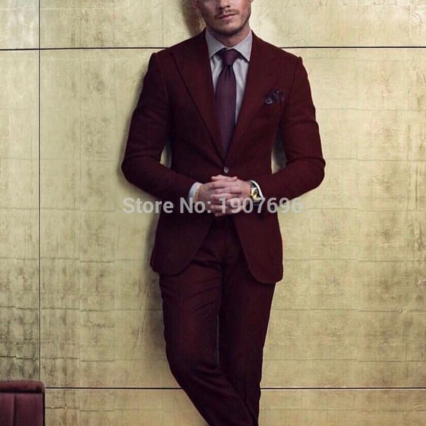 2018 burgundy groom tuxedos for men suit peaked lapel blazer two piece jacket pants latest style male suits, White;black
2018 burgundy groom tuxedos for men suit peaked lapel blazer two piece jacket pants latest style male suits, White;black