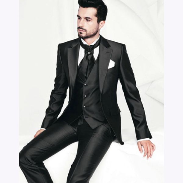 custom made black men suit one button mens suits wedding dress man coat terno (coat+pants+vest, White;black
custom made black men suit one button mens suits wedding dress man coat terno (coat+pants+vest, White;black