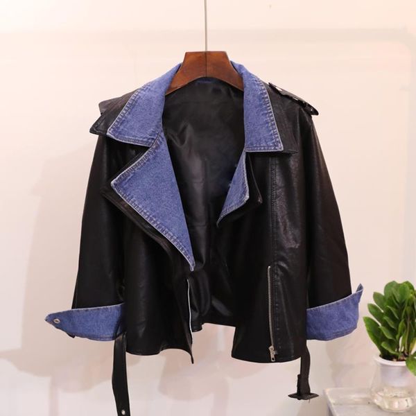 new fashion 2017 designer jacket women's denim patchwork faux leather jacket, Black;brown
new fashion 2017 designer jacket women's denim patchwork faux leather jacket, Black;brown