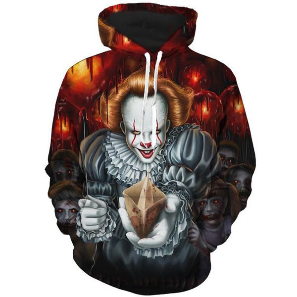2018 горячая повседневная хлопок толстовка menwomen толстовки мода стиль стивен кинг характер 3d печатных пуловеры кофты, Black
2018 горячая повседневная хлопок толстовка menwomen толстовки мода стиль стивен кинг характер 3d печатных пуловеры кофты, Black