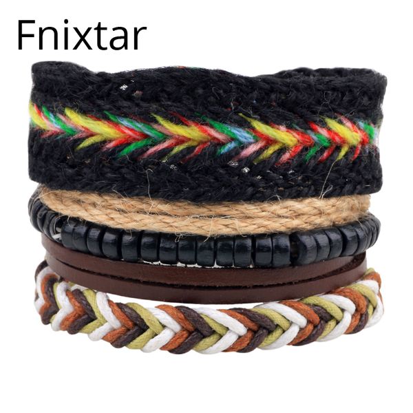 fnixtar men handmade wristband rope jewelry new fashion leather bracelet men multilayer bracelet for women 4pcs/set, Golden;silver
fnixtar men handmade wristband rope jewelry new fashion leather bracelet men multilayer bracelet for women 4pcs/set, Golden;silver