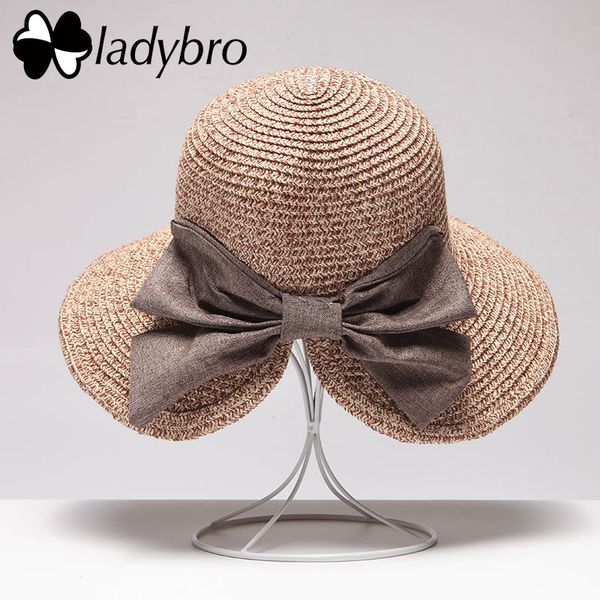ladybro summer large brim beach straw hat holiday ladies sun hats for female bowknot bucket hat for women beach headwear travel, Blue;gray
ladybro summer large brim beach straw hat holiday ladies sun hats for female bowknot bucket hat for women beach headwear travel, Blue;gray