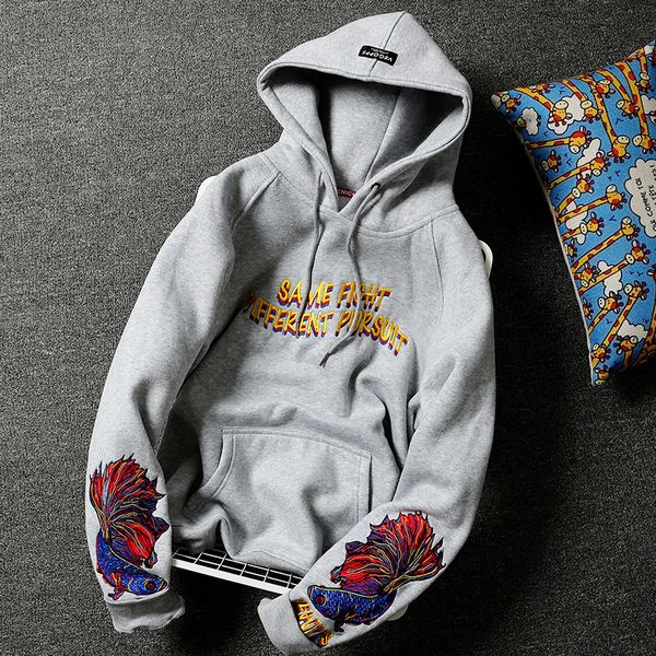 Wholesale 2018 New Style Mens Designer Clothing Leisure Designer Hoodie Men's Embroidered Fish And Velvet Breathability Designer Sweater
Wholesale 2018 New Style Mens Designer Clothing Leisure Designer Hoodie Men's Embroidered Fish And Velvet Breathability Designer Sweater