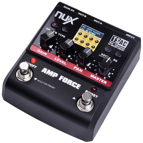 nux amp force amplifier simulator guitar effects pedal 12 guitar pre-amps distortion with 3-band eq true bypass ing
nux amp force amplifier simulator guitar effects pedal 12 guitar pre-amps distortion with 3-band eq true bypass ing