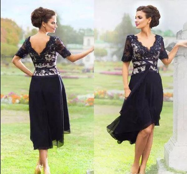 navy blue chiffon lace knee-length mother of the bride dresses 2017 summer beach wedding party dress half sleeve plus size gown, Black;red
navy blue chiffon lace knee-length mother of the bride dresses 2017 summer beach wedding party dress half sleeve plus size gown, Black;red
